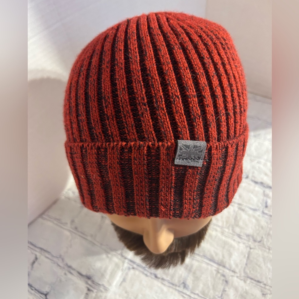 BRITTS KNITS MENS WINTER HARBOR BEANIE RUST RED COLOR ONE SIZE FITS MOST - Picture 9 of 9